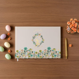 春ワイルドフラワーイースターバニーベビーシャワー ゲストブック