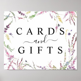 春ワイルドフラワーウェディングカード&ギフトテーブルサイン ポスター