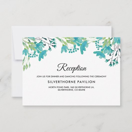 春ワイルドフラワーウェディングレセプションカード 招待状 (正面)