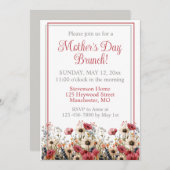 春ワイルドフラワーウォーターカラーマザーズデイブランチ 招待状 (正面/裏面)