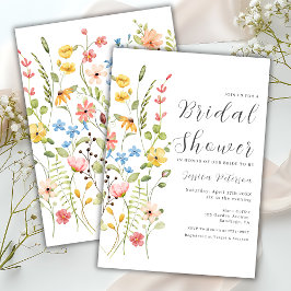 春ワイルドフラワーエレガントズガーデンブライダルシャワー 招待状