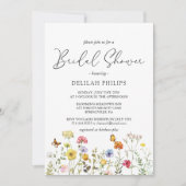 春ワイルドフラワーカラフルボタニカルブライダルシャワー 招待状 (正面)