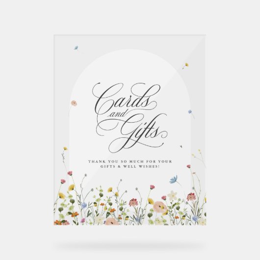 春ワイルドフラワーガーデンフローラカードとギフト アクリルサイン (正面)