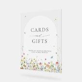 春ワイルドフラワーガーデンフローラカードとギフト アクリルサイン (傾斜)