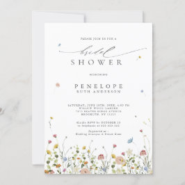 春ワイルドフラワーガーデンフローラシックブライダルシャワー 招待状