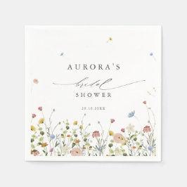 春ワイルドフラワーガーデンフローラブライダルシャワー スタンダードカクテルナプキン