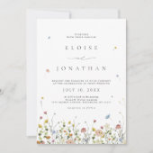 春ワイルドフラワーガーデンフローラボホフォト結婚ズ 招待状 (正面)