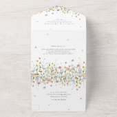 春ワイルドフラワーガーデンフローラミニマル結婚リスト オールインワン招待状 (外側)