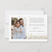 春ワイルドフラワーガーデンフローラミニマル結婚リスト サンキューカード (裏面)