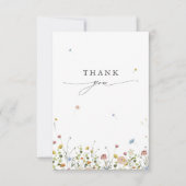 春ワイルドフラワーガーデンフローラミニマル結婚リスト サンキューカード (正面)