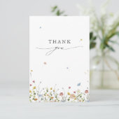春ワイルドフラワーガーデンフローラミニマル結婚リスト サンキューカード (スタンド正面)