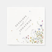 春ワイルドフラワーガーデンフローラミニマル結婚リスト スタンダードカクテルナプキン (正面)