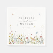 春ワイルドフラワーガーデンフローラミニマル結婚リスト スタンダードカクテルナプキン (正面)