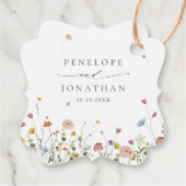 春ワイルドフラワーガーデンフローラミニマル結婚リスト フェイバータグ (裏面)