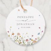 春ワイルドフラワーガーデンフローラミニマル結婚リスト フェイバータグ (裏面)