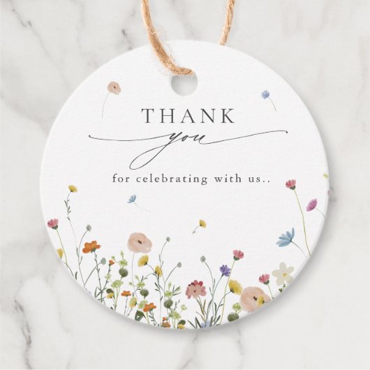 春ワイルドフラワーガーデンフローラミニマル結婚リスト フェイバータグ (正面)