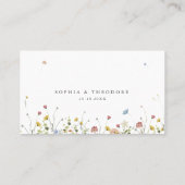 春ワイルドフラワーガーデンフローラミニマル結婚リスト プレイスカード (裏面)