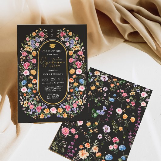 春ワイルドフラワーガーデン卒業カルクボード 招待状