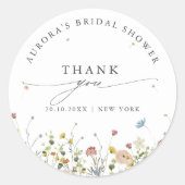 春ワイルドフラワーガーデン感謝していブライダルシャワーユー ラウンドシール (正面)