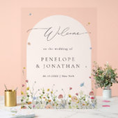 春ワイルドフラワーガーデン結婚フローラの歓迎 アクリルサイン (ウェディング)