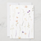 春ワイルドフラワーガールバプテスマと《キリスト教》洗礼式や命名式 招待状 (裏面)