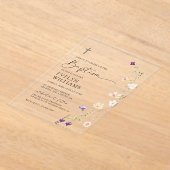 春ワイルドフラワーガールフローラ洗礼 アクリル招待状 (レイダウン)