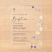 春ワイルドフラワーガールフローラ洗礼 アクリル招待状 (正面)