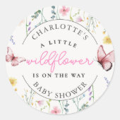 春ワイルドフラワーガールベビーシャワー ラウンドシール (正面)