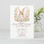 春ワイルドフラワーキュートバニーイースターベイビーシャワー 招待状 (スタンド正面)