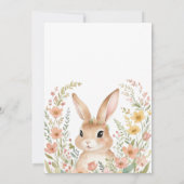 春ワイルドフラワーキュートバニーイースターベイビーシャワー 招待状 (裏面)