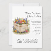 春ワイルドフラワーギフトボックスQRコードフォト招待状 招待状 (正面)