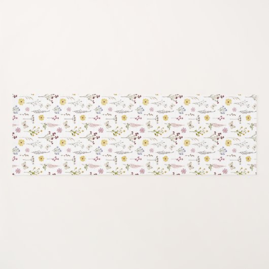 春ワイルドフラワーグリーナリーメドウフラワーガーデン ヨガマット (正面(横))