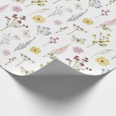春ワイルドフラワーグリーナリーメドウフラワーガーデン ラッピングペーパー (角)