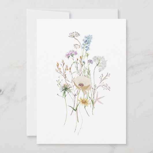 春ワイルドフラワーズエレガントウェディング招待状 招待状 (裏面)