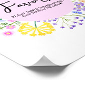 春ワイルドフラワーズガーデンパーティー誕生日台座 ポスター (角)