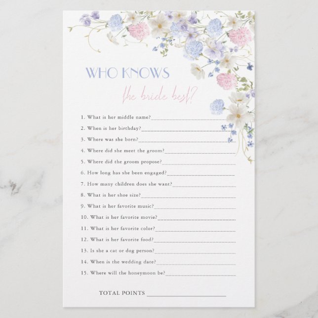 春ワイルドフラワーズブライダルシャワー知っている花嫁 (正面)