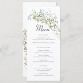 春ワイルドフラワーズブルー結婚グリーン メニュー (正面/裏面)