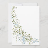 春ワイルドフラワーズブルー結婚グリーン 招待状 (裏面)