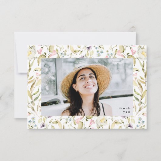春ワイルドフラワーズボホ写真大学卒業 サンキューカード (正面)