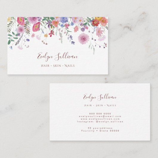 春ワイルドフラワーズ名刺 名刺 (正面/裏面)