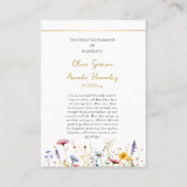 春ワイルドフラワーズ結婚オーソドックス祈りの言葉カード プレイスカード (裏面)