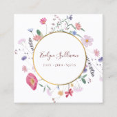 春ワイルドフラワーズ金ゴールドサークル名刺 スクエア名刺 (正面)