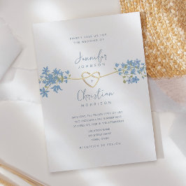 春ワイルドフラワーダスティブルー結婚式招待状 招待状