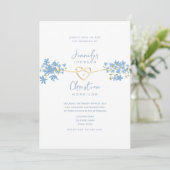 春ワイルドフラワーダスティブルー結婚式招待状 招待状 (スタンド正面)