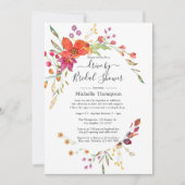 春ワイルドフラワードライブ(ブライダルまたはベビーシャワー) 招待状 (正面)