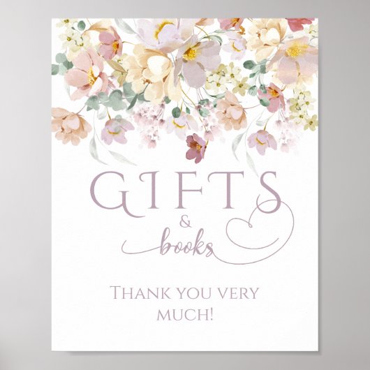 春ワイルドフラワーパープルガールベビーシャワーギフト ポスター (正面)