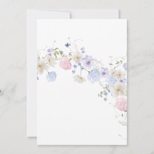 春ワイルドフラワーパープルピンクブライダルシャワー 招待状 (裏面)