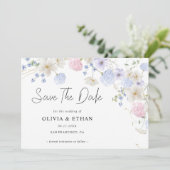 春ワイルドフラワーパープルピンク結婚ズ セーブザデート (スタンド正面)