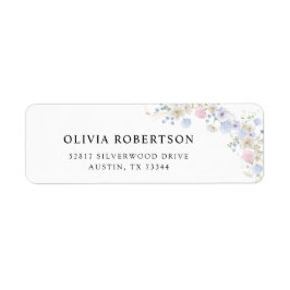 春ワイルドフラワーパープルピンク結婚ズ ラベル