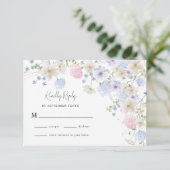 春ワイルドフラワーパープルピンク結婚ズ 出欠カード (スタンド正面)